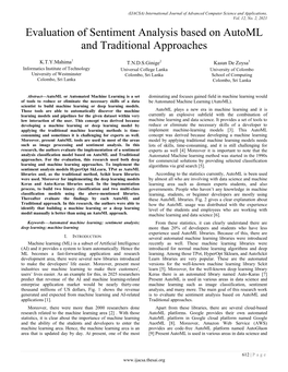 Evaluation of Sentiment Analysis Based on Automl and Traditional Approaches