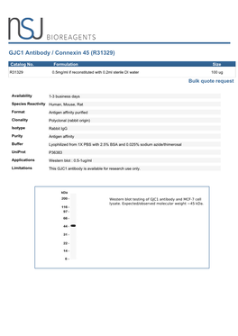 GJC1 Antibody / Connexin 45 (R31329)