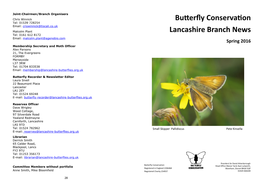 Butterfly Conservation Lancashire Branch News