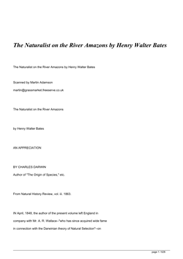 <H1>The Naturalist on the River Amazons By