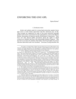 Enforcing the Gnu Gpl