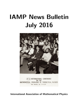 IAMP News Bulletin July 2016