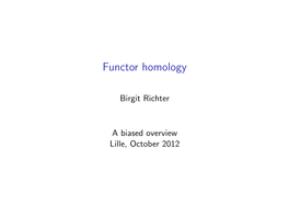 Functor Homology