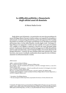 Le Difficoltà Politiche E Finanziarie Degli Ultimi Anni Di Dominio