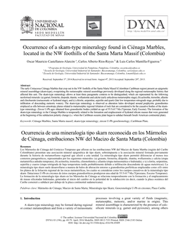 Occurrence of a Skarn-Type Mineralogy Found in Ciénaga Marbles, Located in the NW Foothills of the Santa Marta Massif (Colombia)