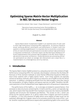 Optimizing Sparse Matrix-Vector Multiplication in NEC SX-Aurora Vector Engine