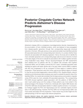 Posterior Cingulate Cortex Network Predicts Alzheimer's Disease Progression