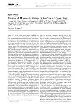 Review of Wonderful Things: a History of Egyptology