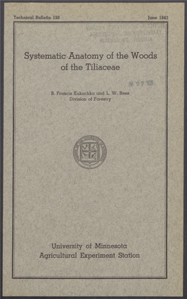Systematic Anatomy of the Woods of the Tiliaceae