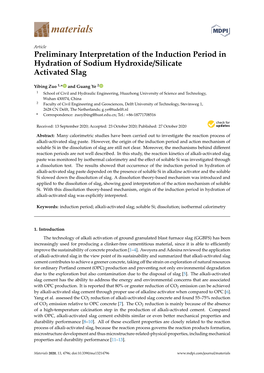 Preliminary Interpretation of the Induction Period in Hydration of Sodium Hydroxide/Silicate Activated Slag