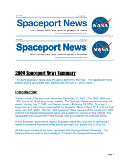 2009 Spaceport News Summary