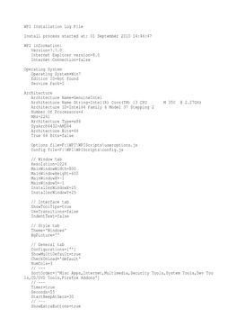WPI Installation Log File Install Process Started At: 01 September