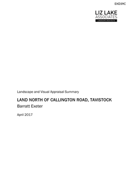 Landscape and Visual Appraisal Summary, Land North of Callington