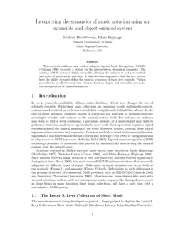 Interpreting the Semantics of Music Notation Using an Extensible and Object-Oriented System