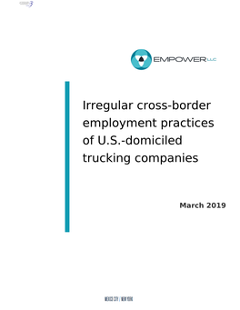 Irregular Cross-Border Employment Practices of U.S.-Domiciled Trucking Companies