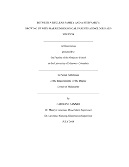 Between a Nuclear Family and a Stepfamily: Growing up with Married Biological Parents and Older Half-Siblings