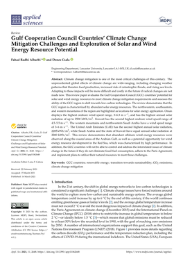 Gulf Cooperation Council Countries' Climate Change Mitigation