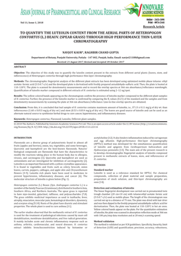 Spear Grass) Through High-Performance Thin-Layer Chromatography