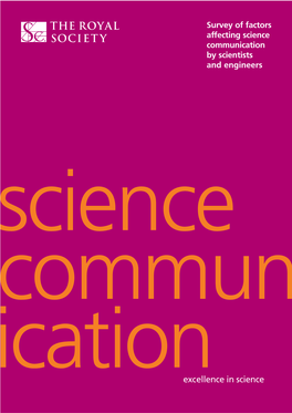 Survey of Factors Affecting Science Communication by Scientists and Engineers Science Commun