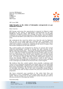 Letterhead EDF Energy Major Business