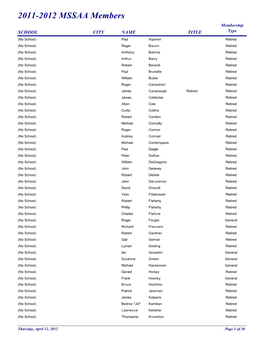 2011-2012 MSSAA Members