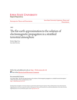 The Flat-Earth Approximation to the Solution of Electromagnetic Propagation in a Stratified Terrestrial Atmosphere