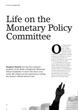 Life on the Monetary Policy Committee