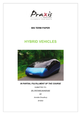 Hybrid Vehicles