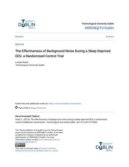 The Effectiveness of Background Noise During a Sleep Deprived EEG: a Randomised Control Trial