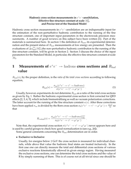 Hadrons Cross Sections and Rhad Value