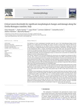 Critical Storm Thresholds for Significant Morphological Changes And