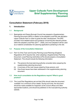 Upper Cufaude Farm SPD Consultation Statement