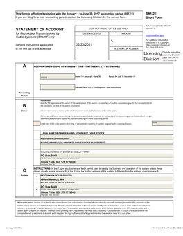 Licensing Division for the Correct Form