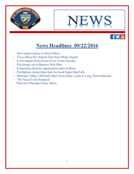 News Headlines 09/22/2016