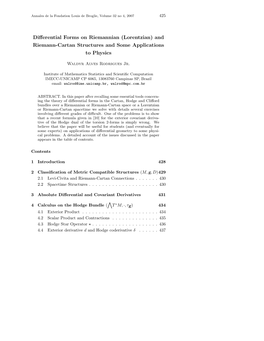 Differential Forms on Riemannian