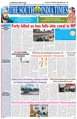 Forty Killed As Bus Falls Into Canal in MP Mini-Truck Overturns Sidhi, Feb 16 (UNI) at Least 40 Said