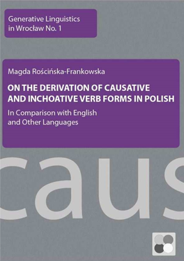 On the Derivation of Causative and Inchoative Verb Forms in Polish in Comparison with English and Other Languages