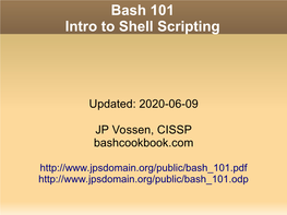 Bash 101: Intro to Shell Scripting