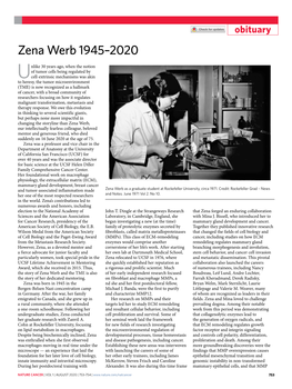 Zena Werb 1945–2020