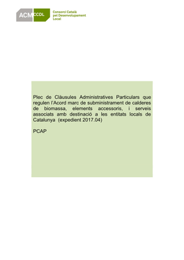 Plec De Clàusules Administratives