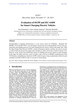 Evaluation of OCPP and IEC 61850 for Smart Charging Electric Vehicles