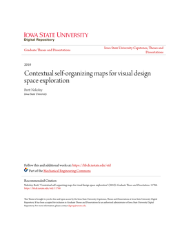 Contextual Self-Organizing Maps for Visual Design Space Exploration Brett Ekn Olny Iowa State University