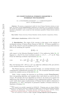 On Computational Poisson Geometry I: Symbolic Foundations