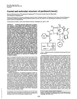 Crystal and Molecularstructure of Paclitaxel (Taxol)