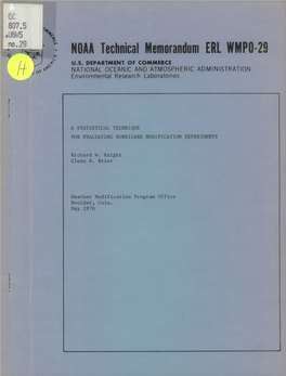 A Statistical Technique for Evaluating Hurricane Modification Experiments