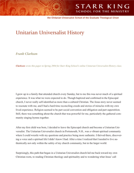 Unitarian Universalist History