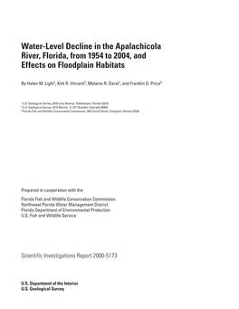 Water-Level Decline in the Apalachicola River, Florida, from 1954 to 2004, and Effects on Floodplain Habitats