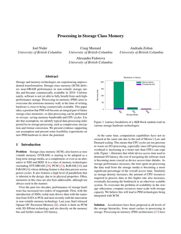 Processing in Storage Class Memory