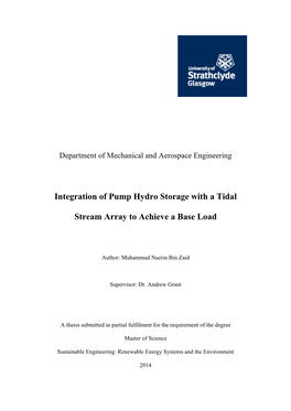 Integration of Pump Hydro Storage with a Tidal Stream Array To