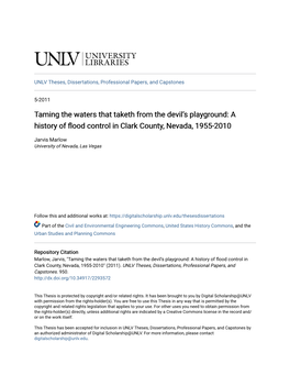 A History of Flood Control in Clark County, Nevada, 1955-2010